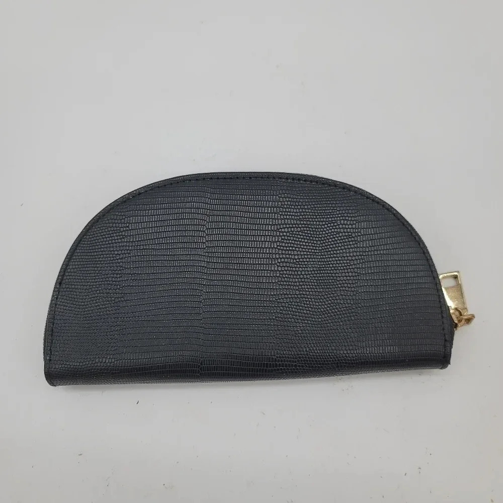 Joan Vass New York Black Lizard Embossed Wallet Gold - Picture 4 of 9